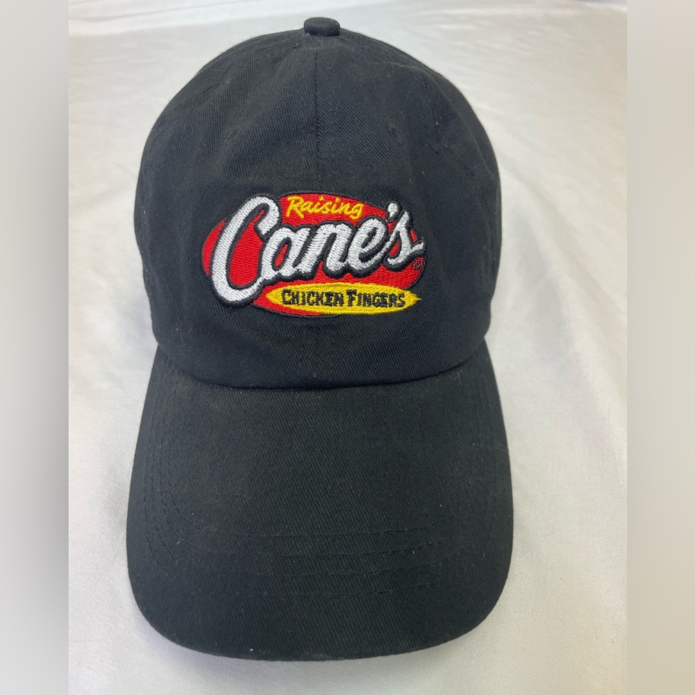 Raising Cane's Chicken Fingers One Love Work Employee Adjustable Black Hat Cap